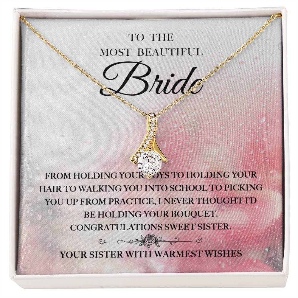 Congratulations Sweet Sister - Alluring Beauty Necklace For Sister On Her Wedding Day