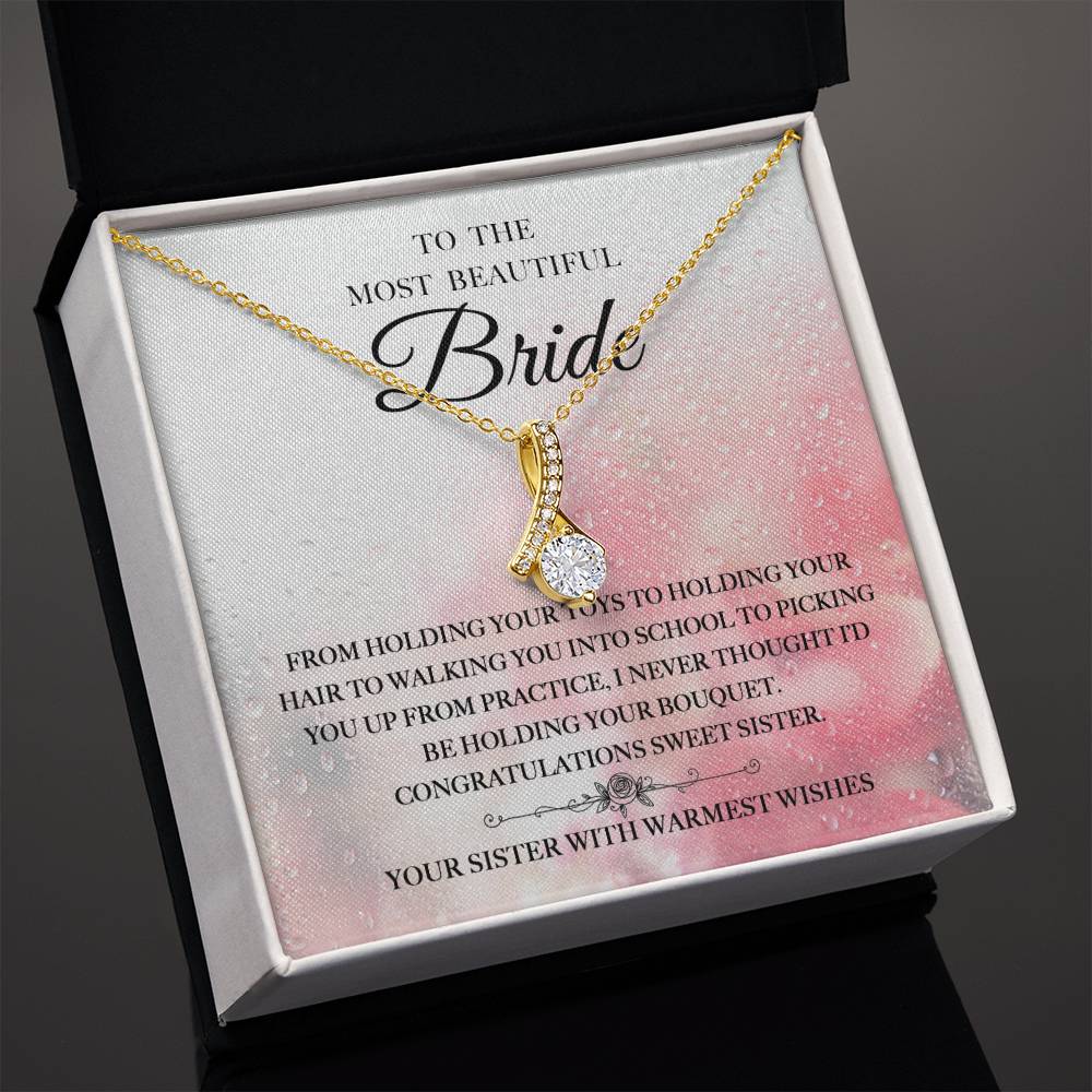 Congratulations Sweet Sister - Alluring Beauty Necklace For Sister On Her Wedding Day