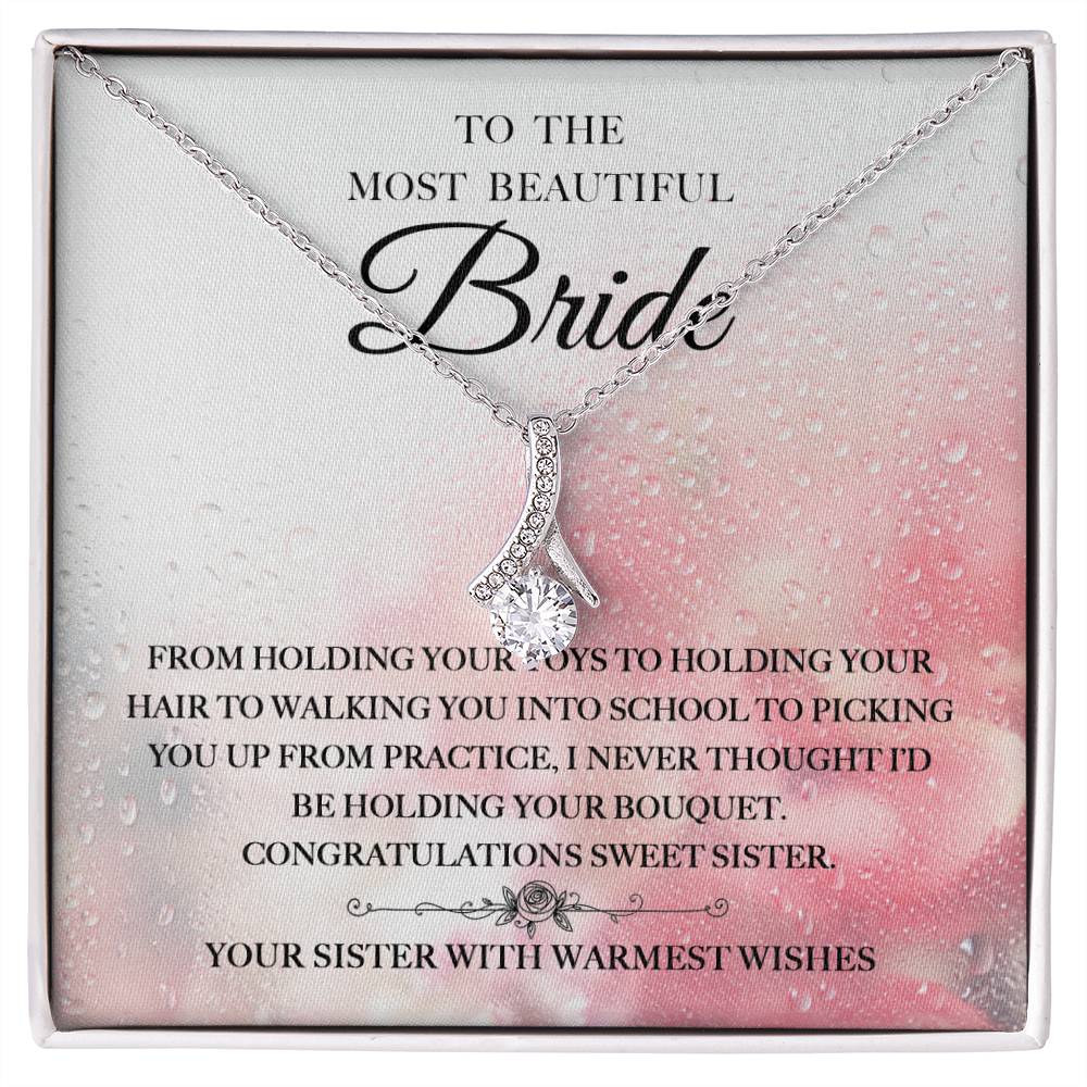 Congratulations Sweet Sister - Alluring Beauty Necklace For Sister On Her Wedding Day
