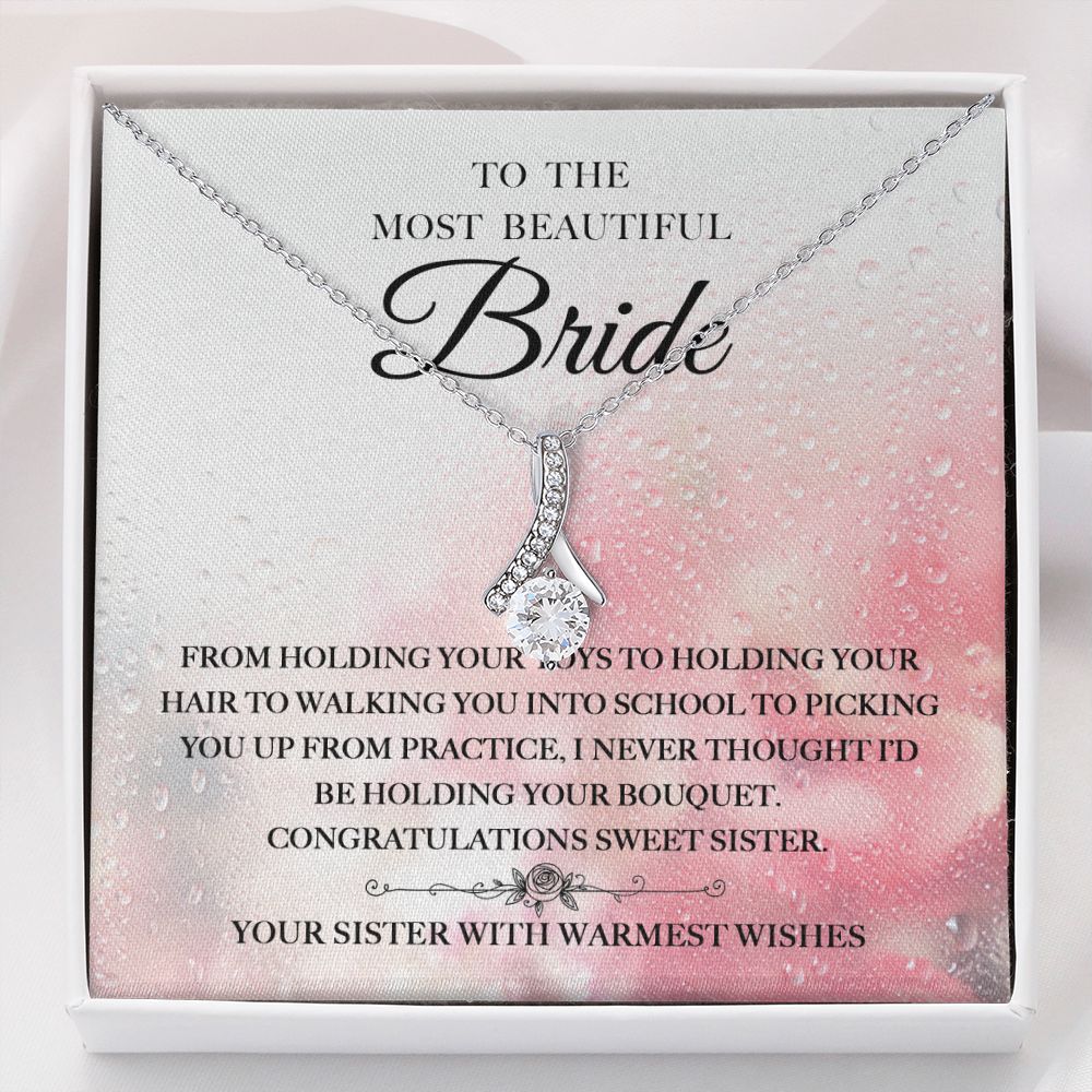 Congratulations Sweet Sister - Alluring Beauty Necklace For Sister On Her Wedding Day
