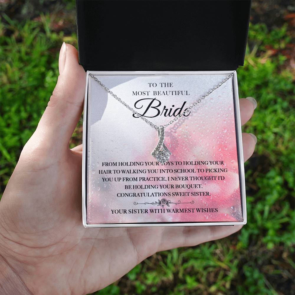 Congratulations Sweet Sister - Alluring Beauty Necklace For Sister On Her Wedding Day