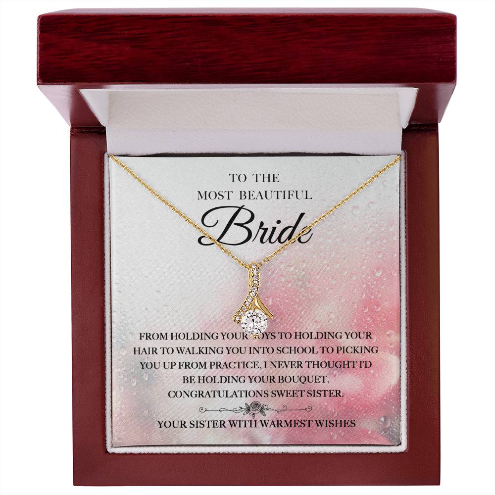 Congratulations Sweet Sister - Alluring Beauty Necklace For Sister On Her Wedding Day