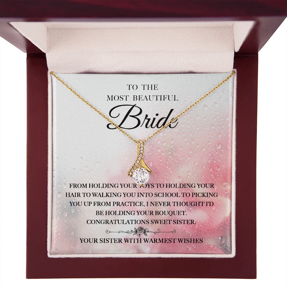 Congratulations Sweet Sister - Alluring Beauty Necklace For Sister On Her Wedding Day