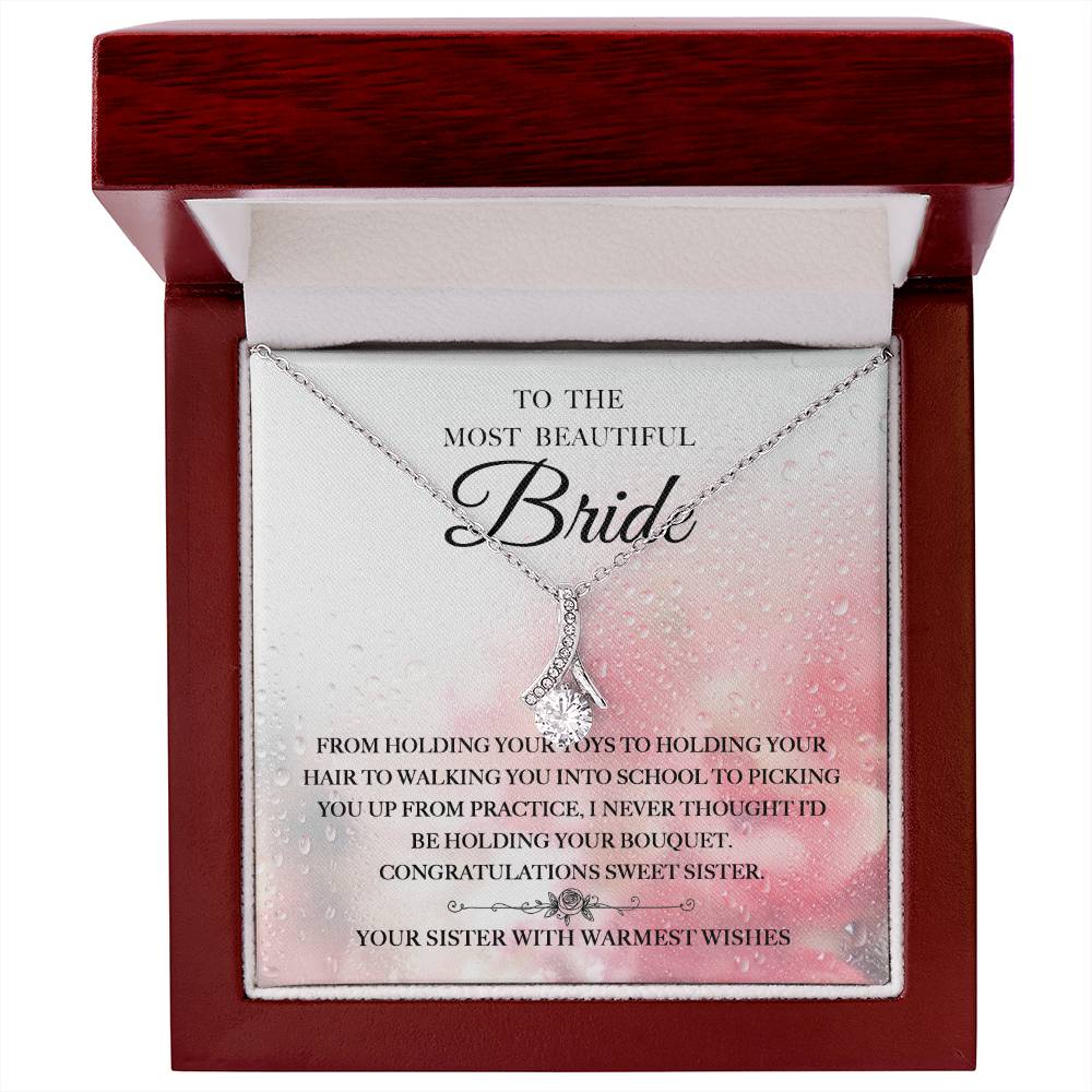 Congratulations Sweet Sister - Alluring Beauty Necklace For Sister On Her Wedding Day