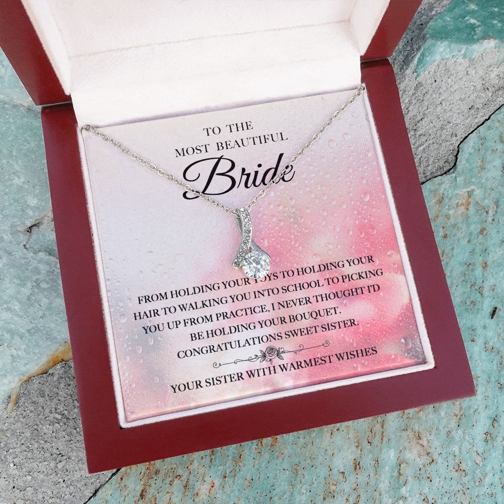 Congratulations Sweet Sister - Alluring Beauty Necklace For Sister On Her Wedding Day