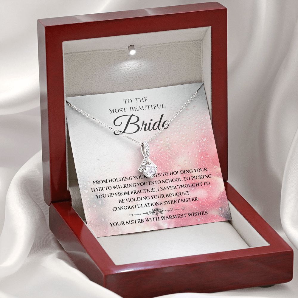 Congratulations Sweet Sister - Alluring Beauty Necklace For Sister On Her Wedding Day
