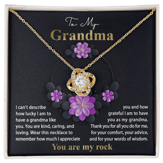 Words Of Wisdom - Love Knot Necklace For Grandma