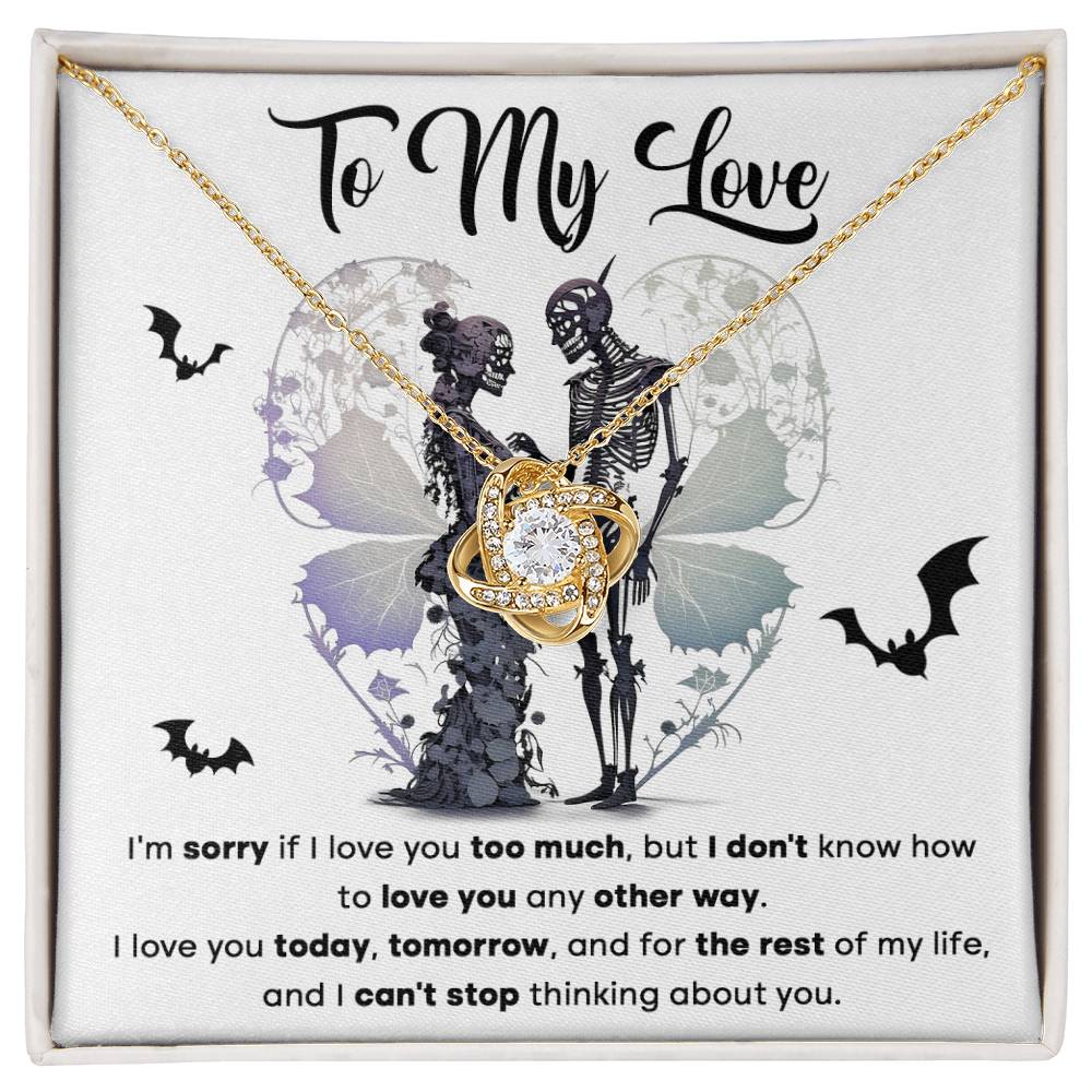 Love You Too Much - Love Knot Halloween Necklace