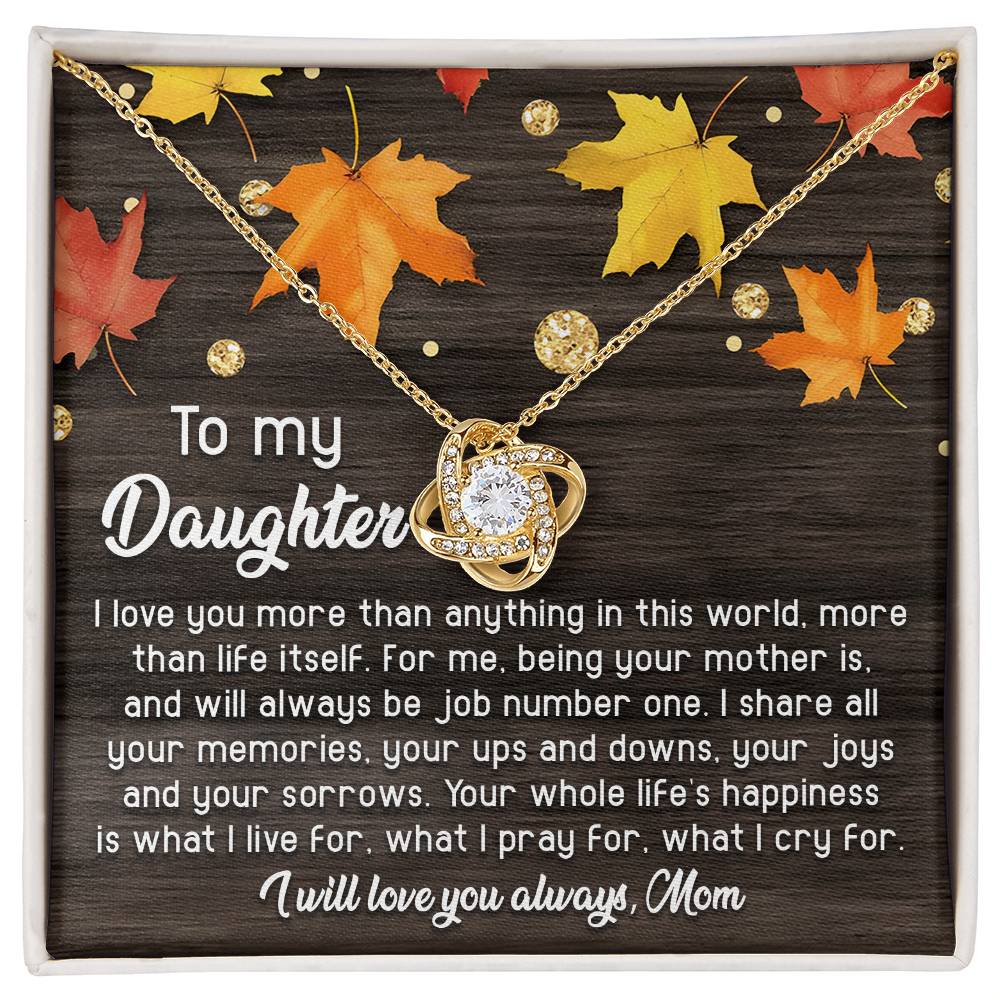 Job Number One - Love Knot Necklace For Daughter