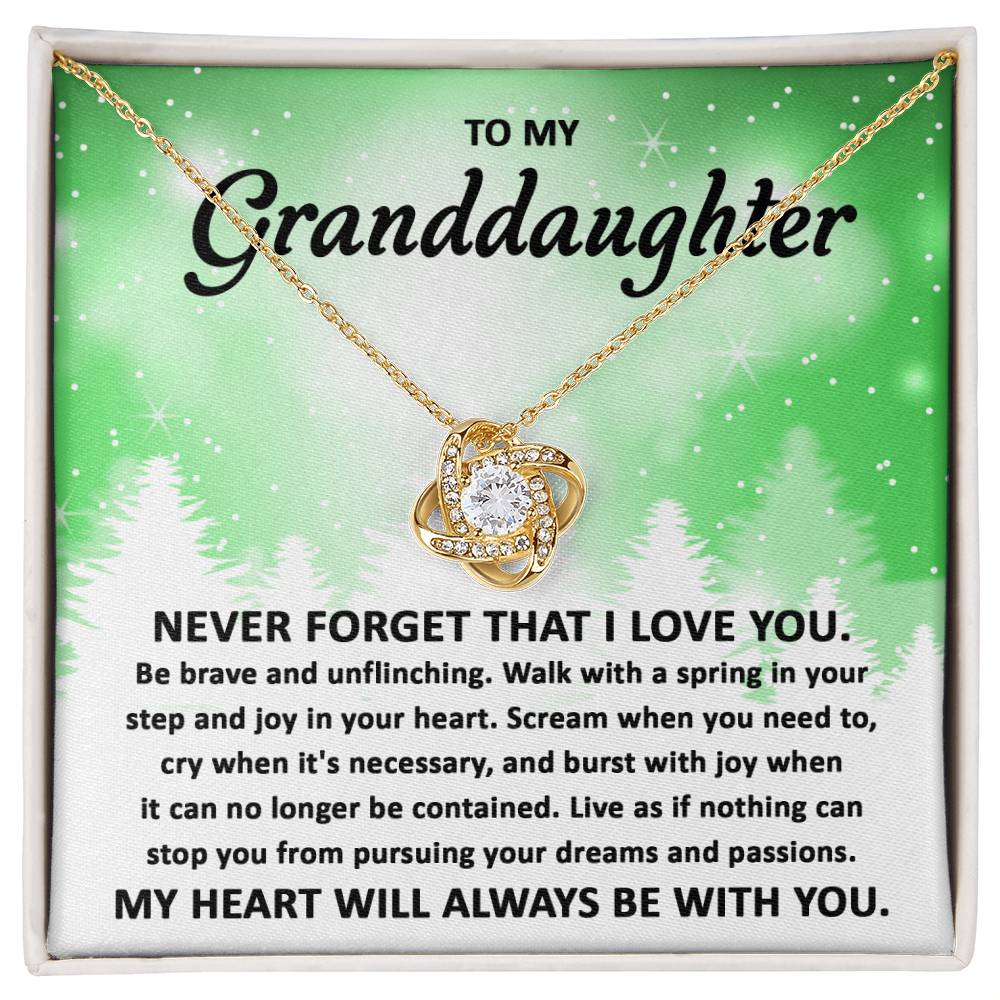 Pursue Your Dreams - Love Knot Necklace For Granddaughter For Christmas