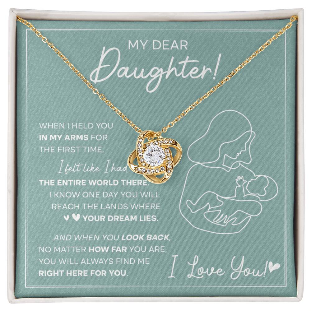Right Here For You - Love Knot Necklace For Daughter