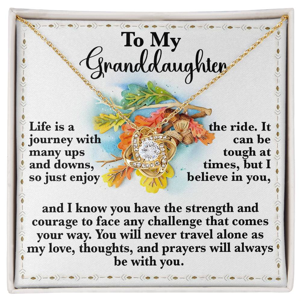 You Will Never Travel Alone - Love Knot Necklace For Granddaughter