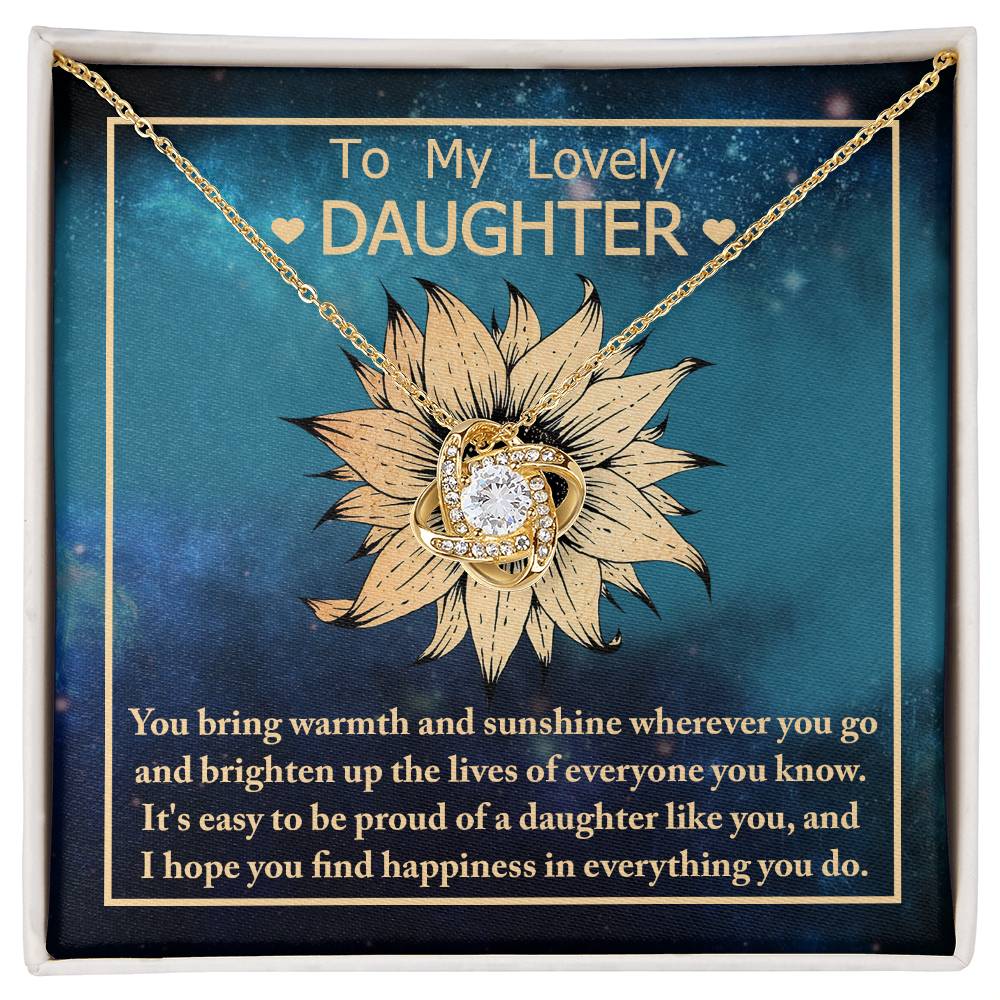 Warmth And Sunshine - Love Knot Necklace For Daughter
