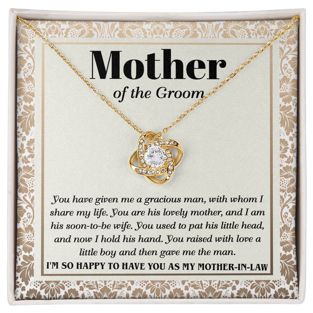 You Raised A Little Boy - Love Knot Necklace For Mother Of The Groom