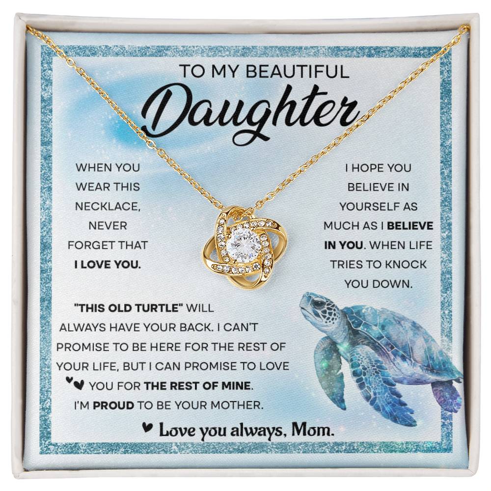 This Old Turtle - Love Knot Necklace For Daughter