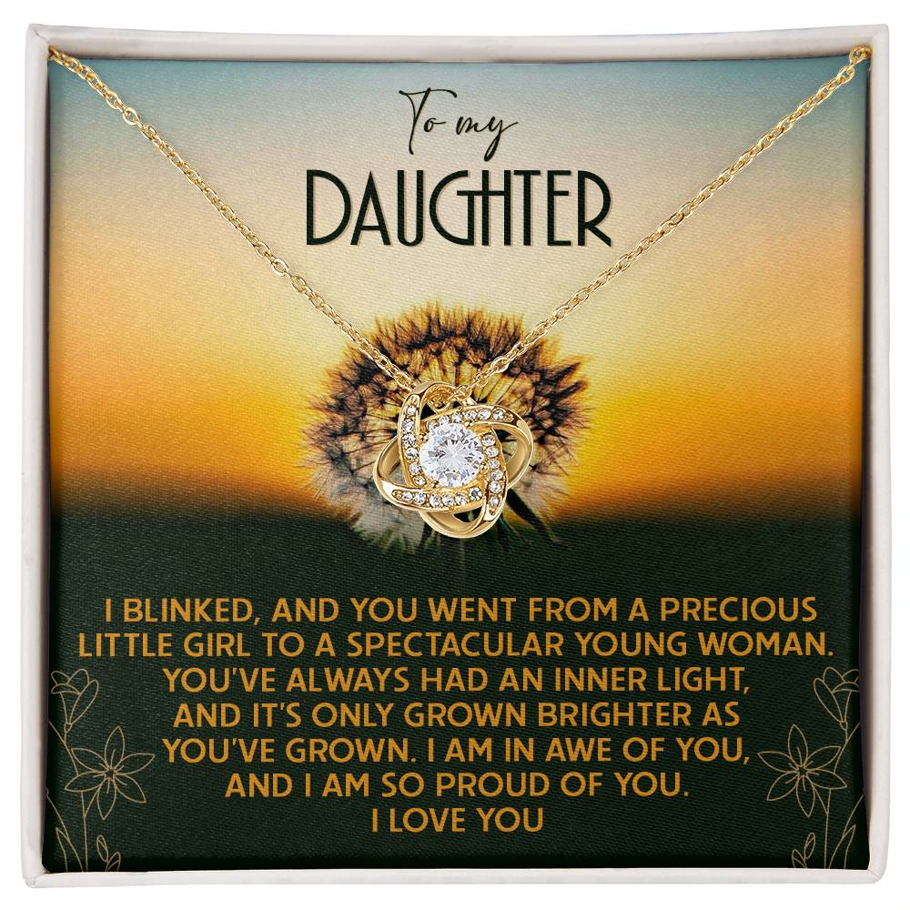 Inner Light That Has Grown Brighter - Love Knot Necklace For Daughter