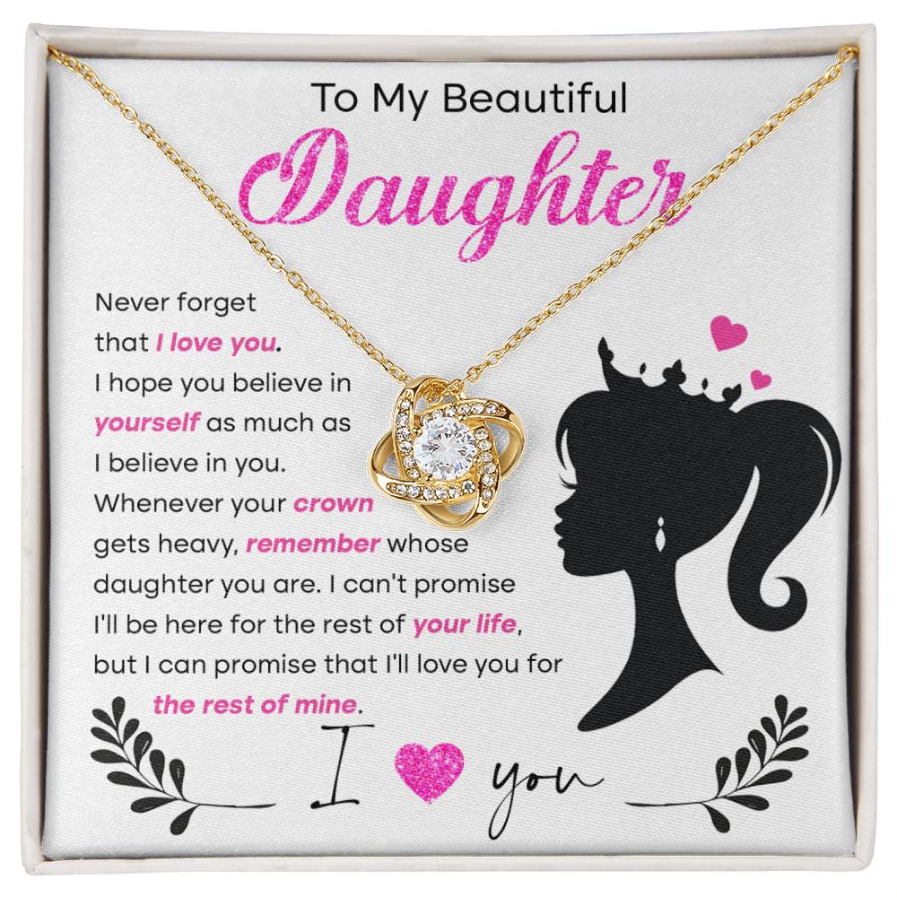 Believe In Yourself - Love Knot Necklace For Daughter