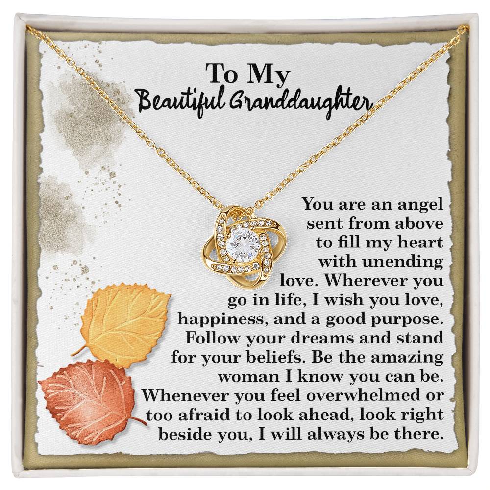 An Angel Sent From Above - Love Knot Necklace For Granddaughter
