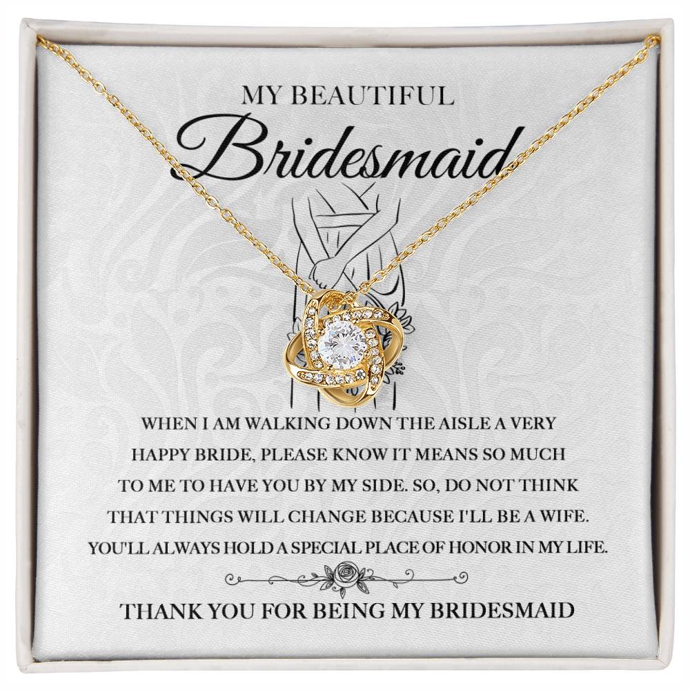 Thank You - Love Knot Necklace For Bridesmaid