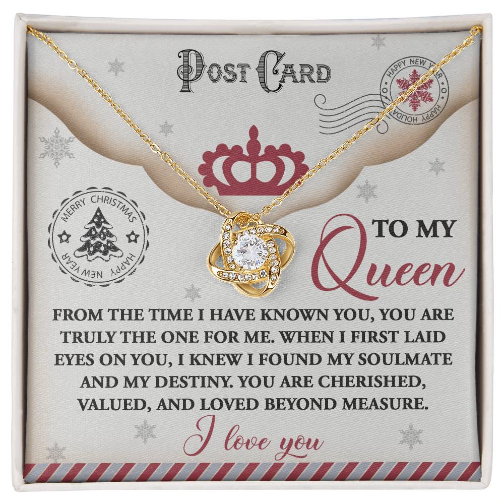 Post Card To My Queen - Love Knot Necklace For Soulmate For Christmas
