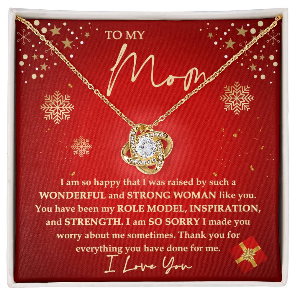 My Inspiration And Strength - Christmas Love Knot Necklace For Mom