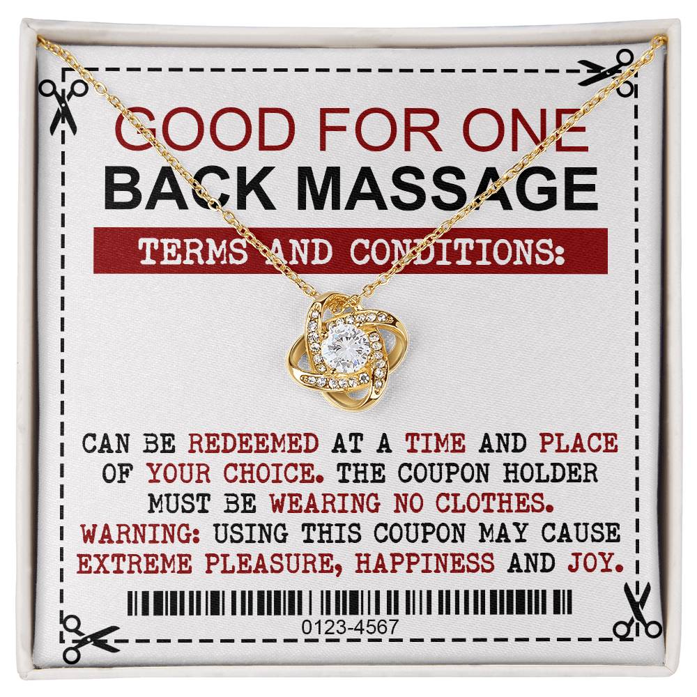 Back Massage Coupon - Love Knot Necklace For Wife
