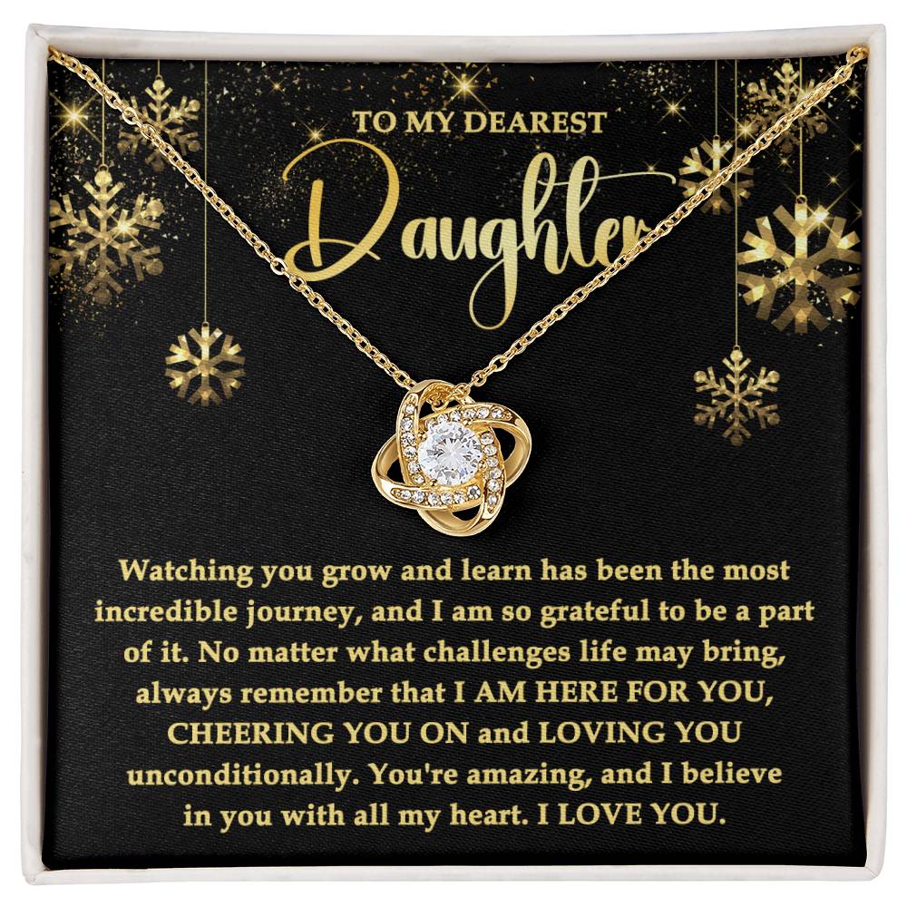 Believe In You With All My Heart - Love Knot Necklace For Daughter For Christmas