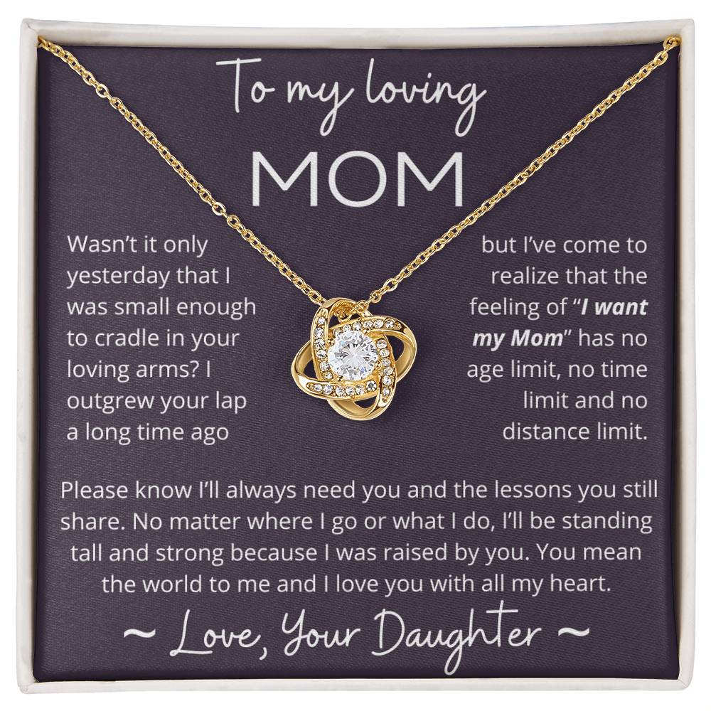You Mean The World To Me - Love Knot Necklace For Mom