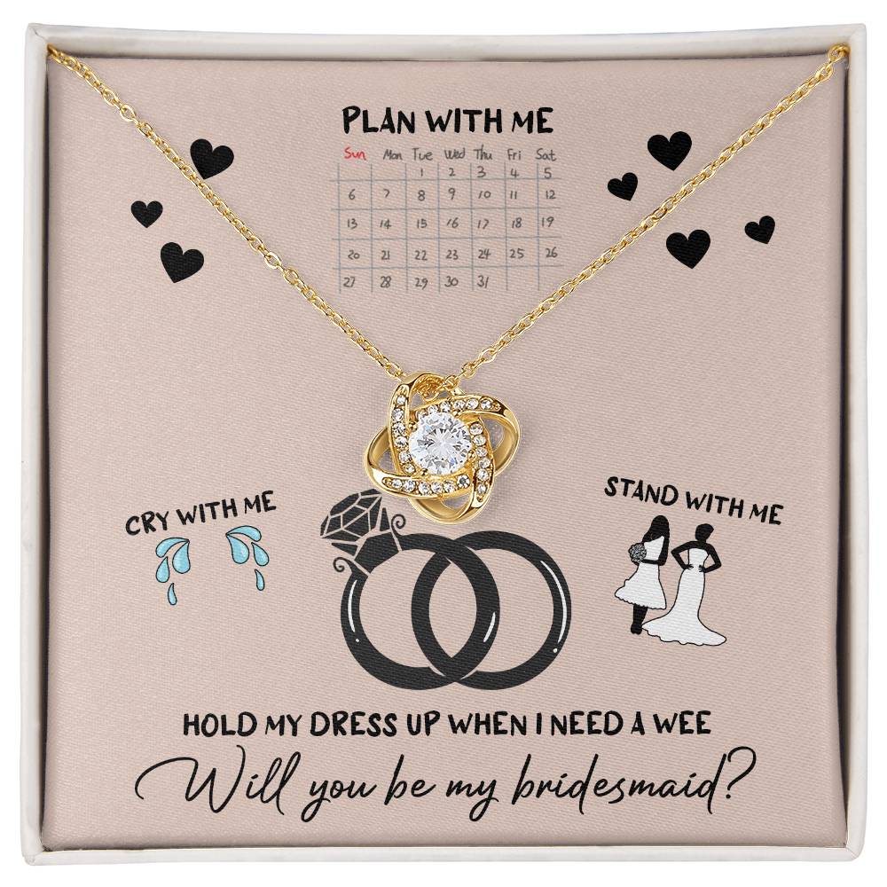 Be My Bridesmaid - Love Knot Necklace For Bridesmaid