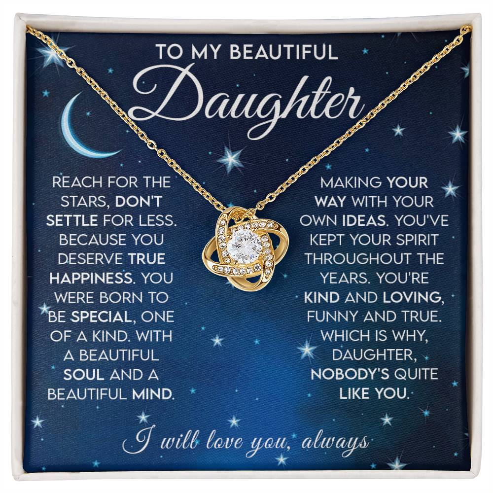 Reach For The Stars - Love Knot Necklace For Daughter