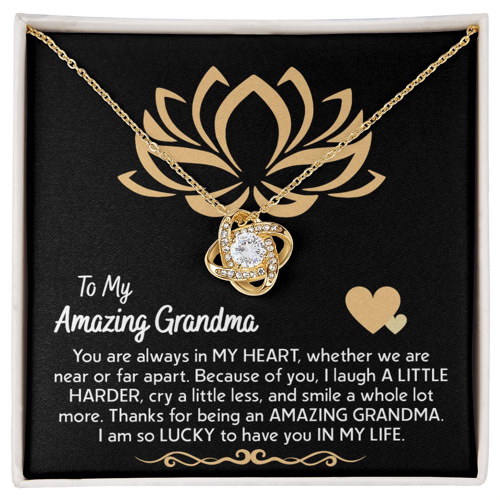 In My Heart - Love Knot Necklace For Grandma
