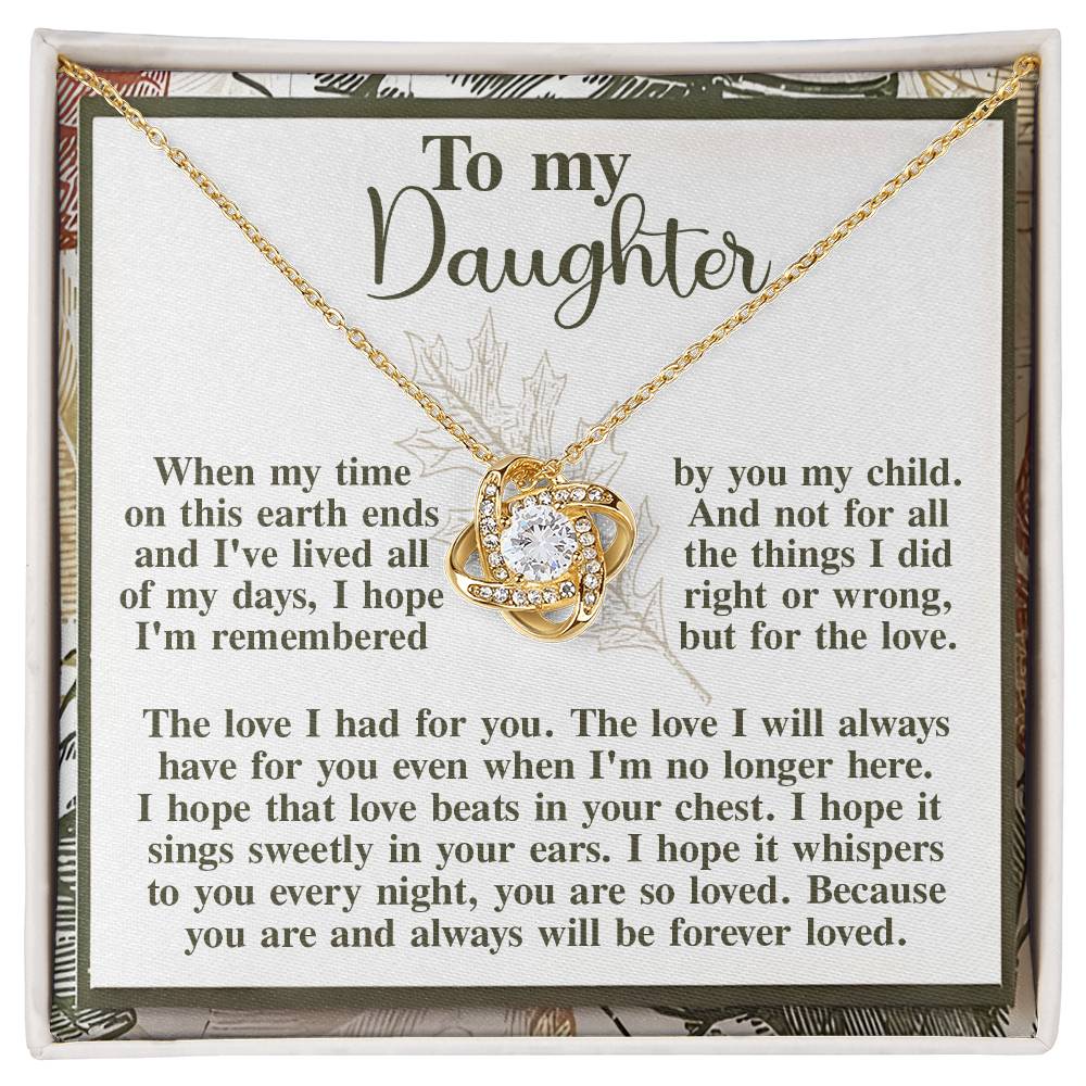 In Your Ears - Love Knot Necklace For Daughter