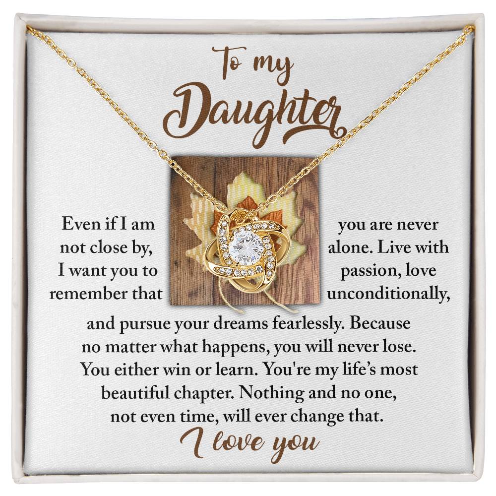 Live With Passion - Love Knot Necklace For Daughter