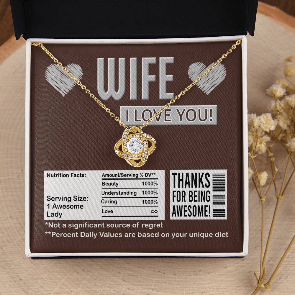 Nutrition Facts - Love Knot Necklace For Wife