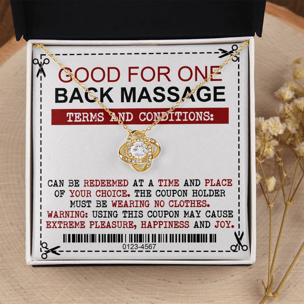 Back Massage Coupon - Love Knot Necklace For Wife