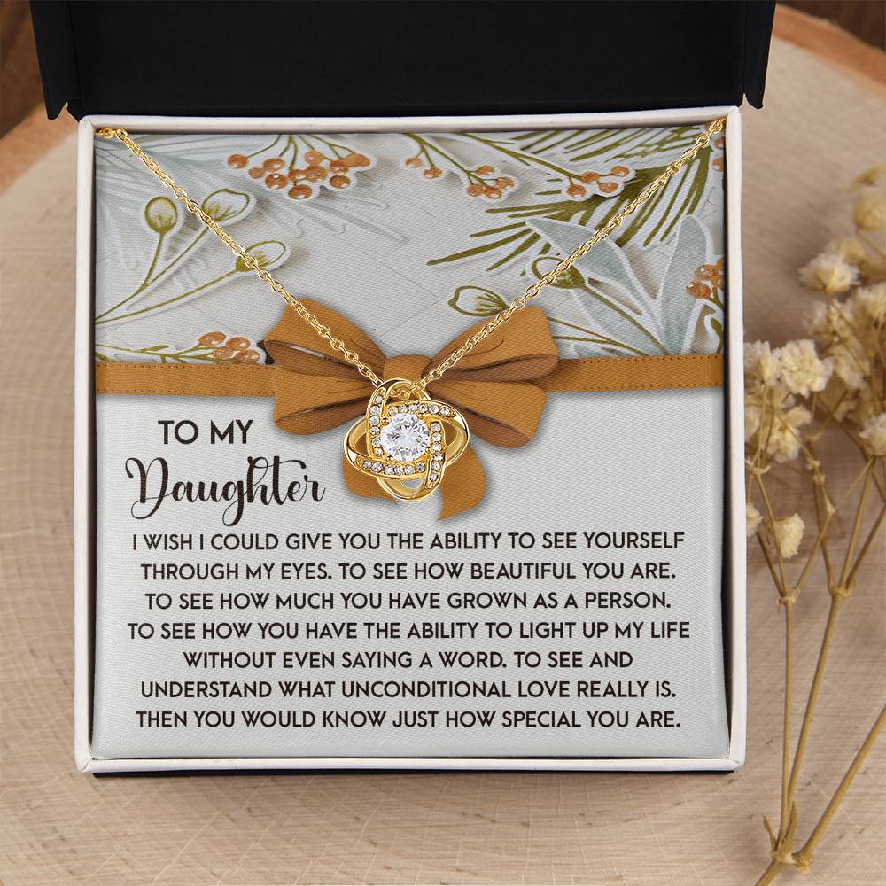 Without Saying A Word - Love Knot Necklace For Daughter