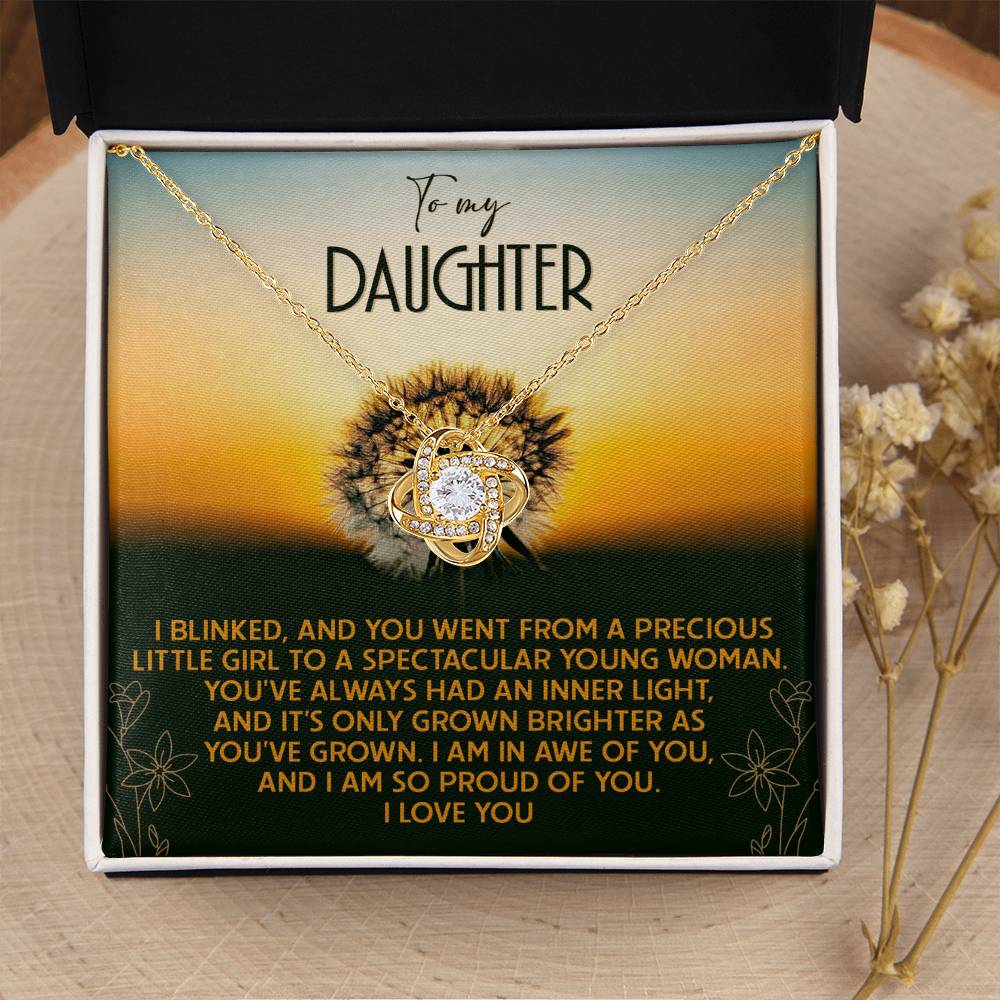 Inner Light That Has Grown Brighter - Love Knot Necklace For Daughter