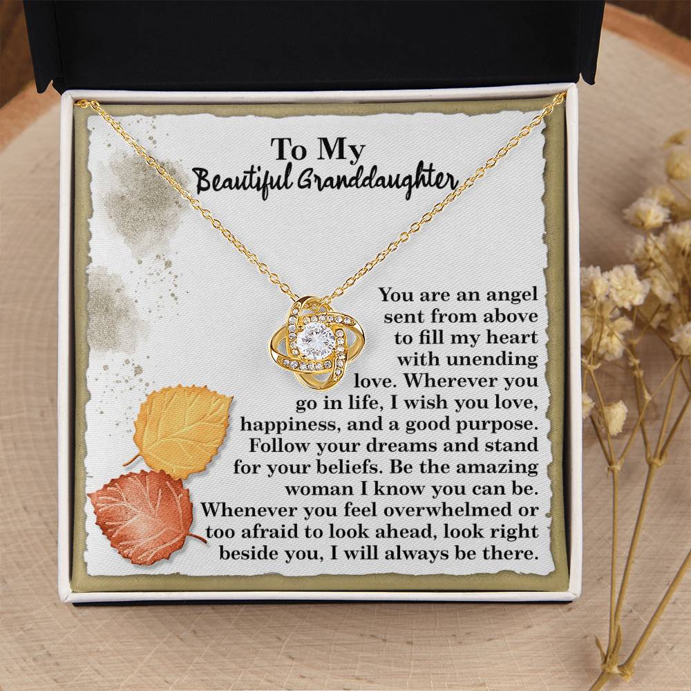 An Angel Sent From Above - Love Knot Necklace For Granddaughter