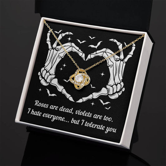 I Tolerate You - Love Knot Halloween Necklace