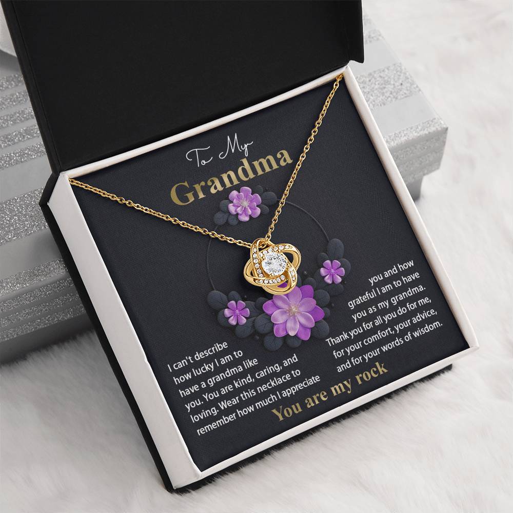 Words Of Wisdom - Love Knot Necklace For Grandma