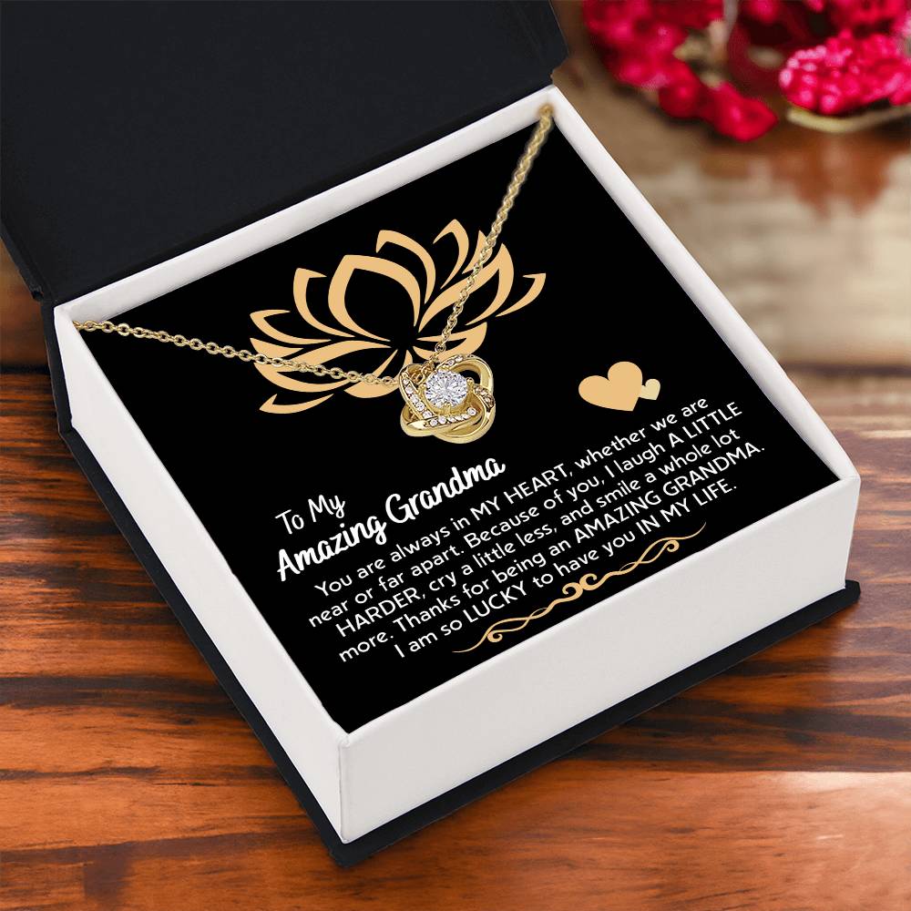 In My Heart - Love Knot Necklace For Grandma