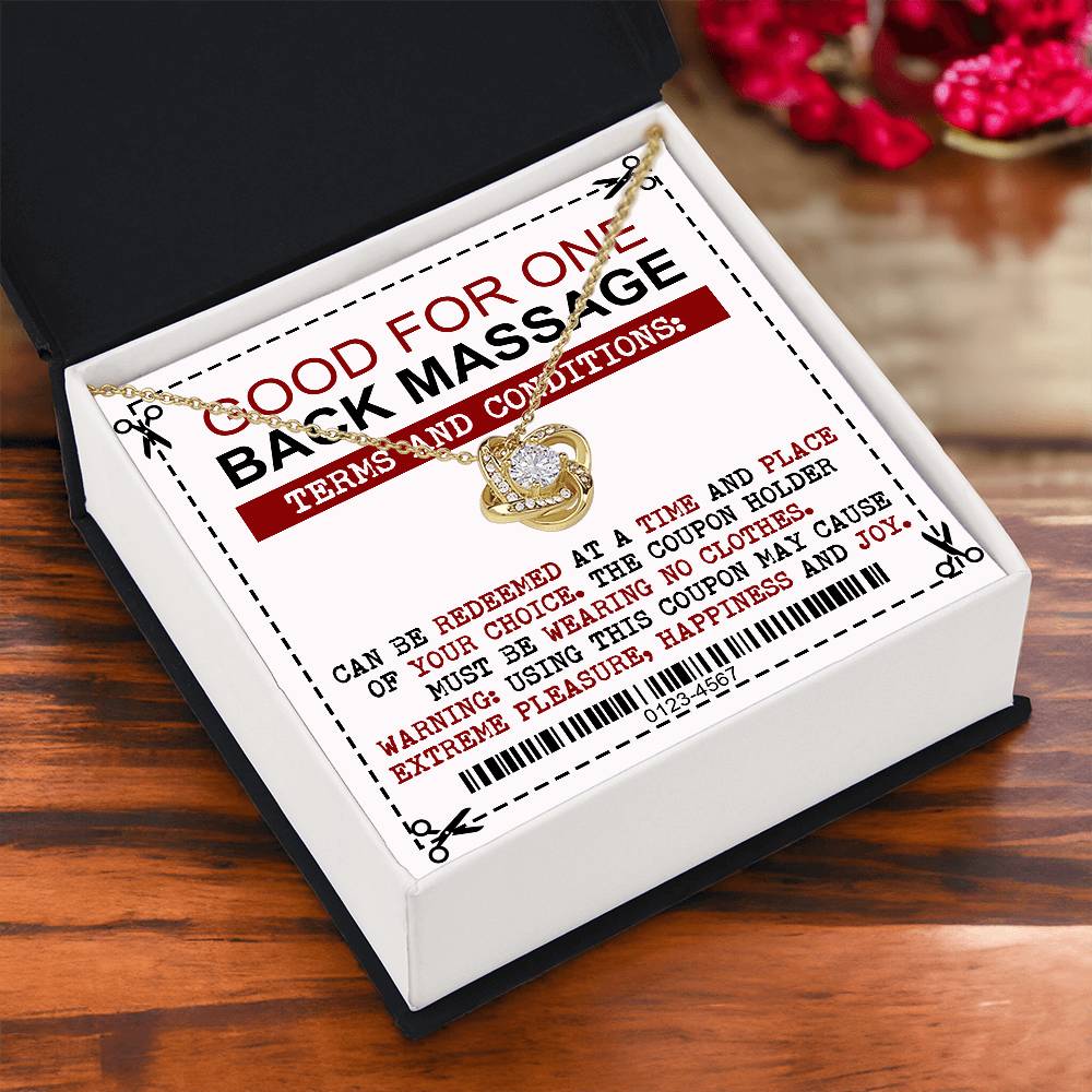 Back Massage Coupon - Love Knot Necklace For Wife