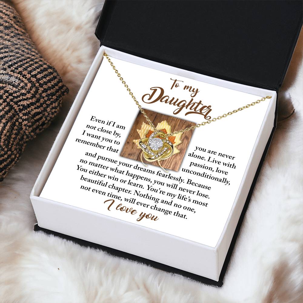 Live With Passion - Love Knot Necklace For Daughter