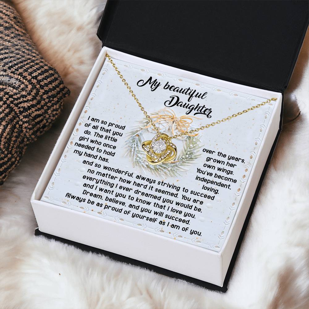 Proud Of Yourself - Love Knot Necklace For Daughter For Christmas