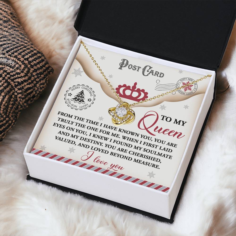 Post Card To My Queen - Love Knot Necklace For Soulmate For Christmas