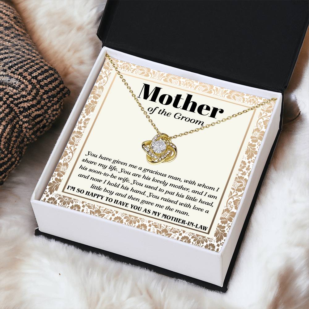 You Raised A Little Boy - Love Knot Necklace For Mother Of The Groom