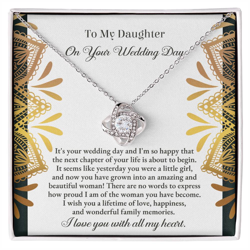 A Little Girl - Love Knot Necklace For Daughter On Wedding Day