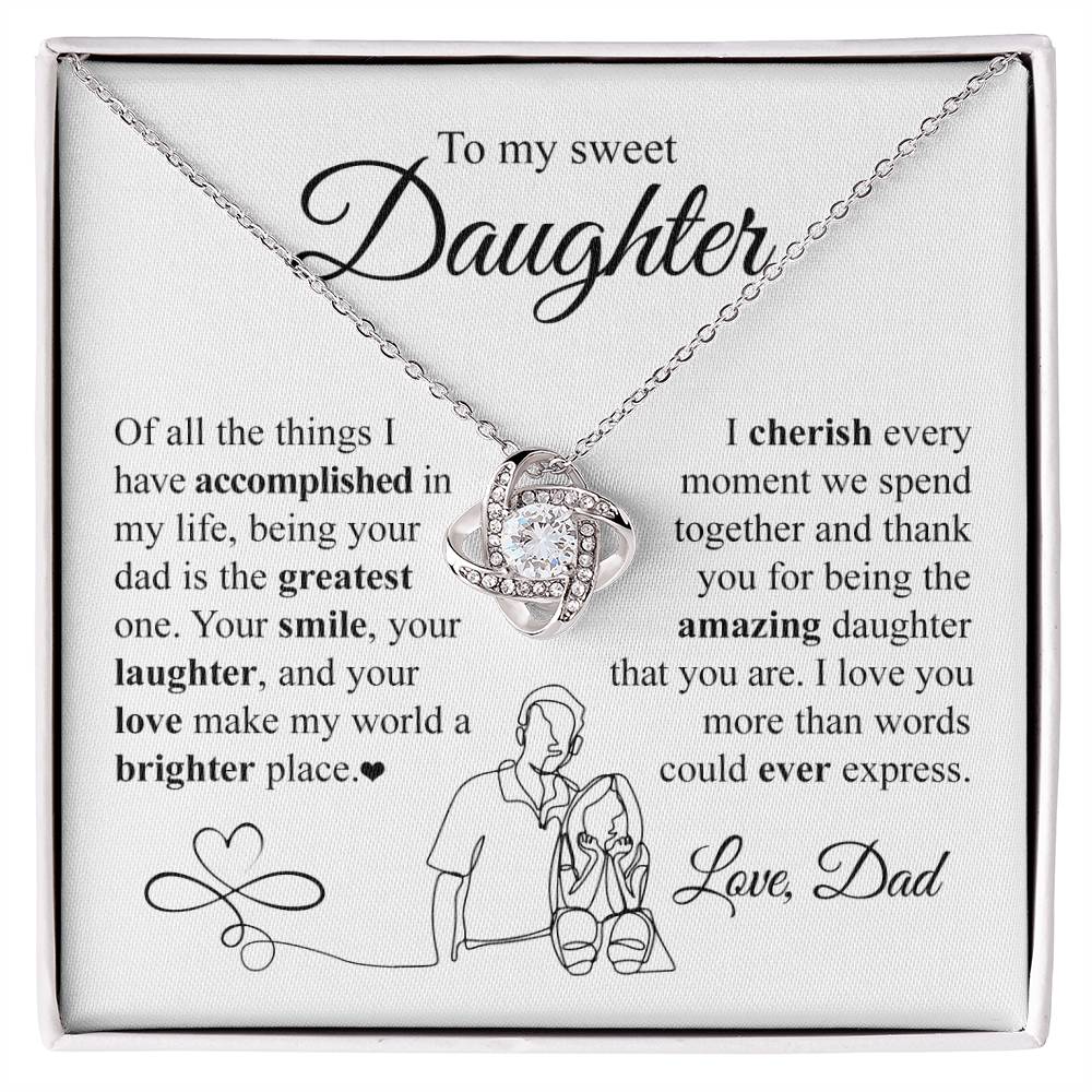 More Than Words - Love Knot Necklace For Daughter