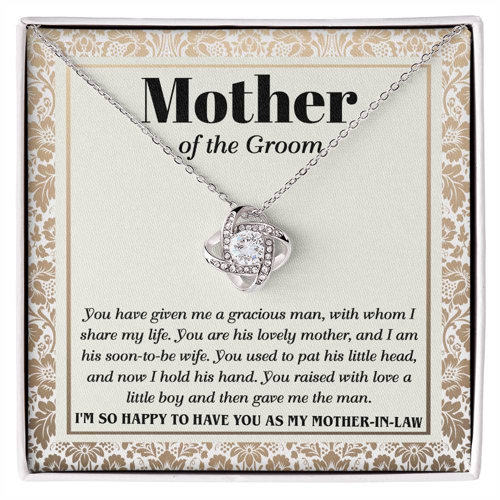 You Raised A Little Boy - Love Knot Necklace For Mother Of The Groom