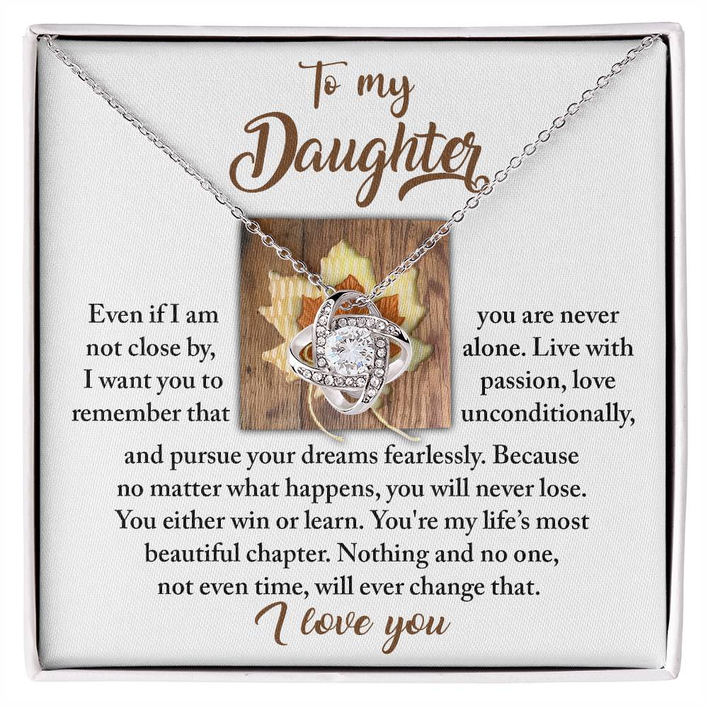 Live With Passion - Love Knot Necklace For Daughter
